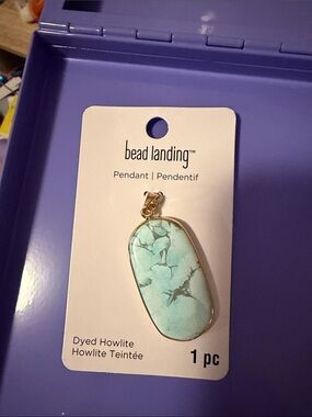 Bead Landing Dyed Howlite Turquoise Pendant Necklace Charm